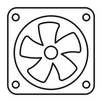 un lineal diseño icono de computadora ventilador vector