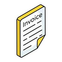 A unique design icon of invoice vector