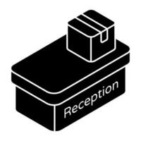 A glyph design icon of logistic reception vector