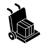 Premium download icon of luggage cart vector