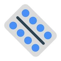 An editable design icon of pills strip vector
