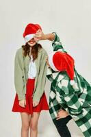 Man and woman festive mood fun friendship fashion photo