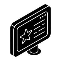 Star on web page showcasing favorite website concept icon vector