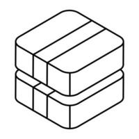 An editable design icon of cartons vector