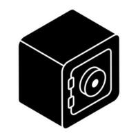 An editable design icon of bank locker vector
