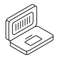 A linear design icon of online barcode vector