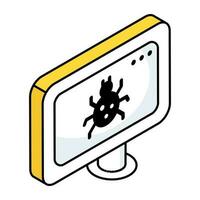 A flat design icon of web bug vector