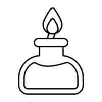 Conceptual linear design icon of bunsen burner vector
