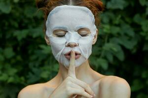 Portrait of a girl Anti wrinkle mask photo