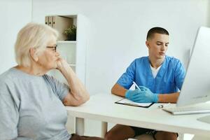 the patient is examined by a doctor diagnostics photo