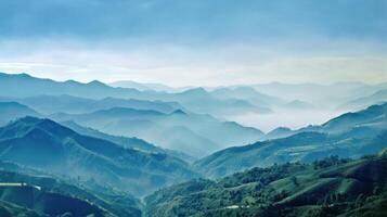 Hills and mountains blue background. Illustration photo