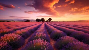 lavanda campo. ilustración ai generativo foto