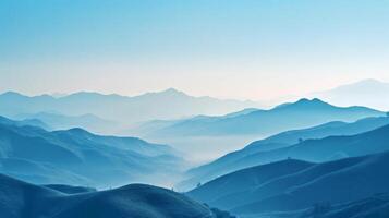 colinas y montañas azul antecedentes. ilustración ai generativo foto