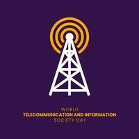 mundo telecomunicación y información sociedad día. mundo telecomunicación y información sociedad día celebracion bandera diseño, saludos, póster. vector