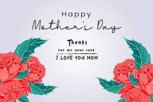 Happy Mother's Day greeting card with beautiful blossom flowers and Handmade calligraphy. vector