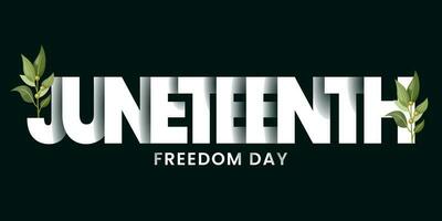 Hand drawn lettering and modern calligraphy of Juneteenth Freedom Day Background Design. vector