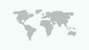 World map with simple modern cartoon line art design . vector