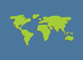 mapa del mundo con diseño de arte de línea de dibujos animados moderno simple. vector