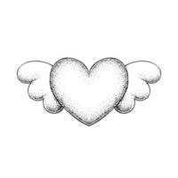 Illustration of Flying Love Colored in Black and White vector