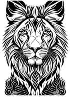 Lion Face Coloring Book vector