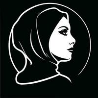 Minimalist Muslim Woman Silhouette vector