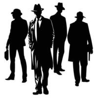 Italian Mafia Silhouette vector