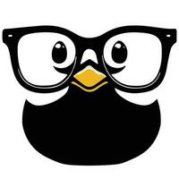 Penguin with glasses vector