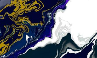 Background with marble texture. Abstract painting mix stains. Black, gray and yellow liquid paint that flows. vector