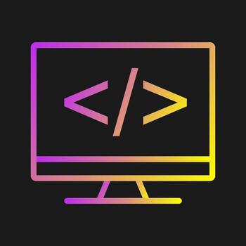 codificación en el icono de vector de pantalla