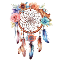 Watercolor dream catcher. Illustration png