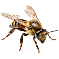 Macro bee isolated. Illustration png