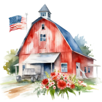 Verenigde Staten van Amerika boerderij. illustratie ai generatief png