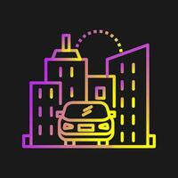 coche en icono de vector de ciudad