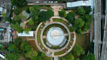 Aerial view of Martha Christina Tiahahu Literacy Park is one of the best biggest park in south jakarta. Jakarta, Indonesia, September 16, 2022 photo