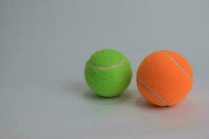 Close up tennis ball isolated on white background photo