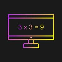 matemáticas en icono de vector de computadora