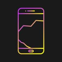 Broken Cell Phone Vector Icon