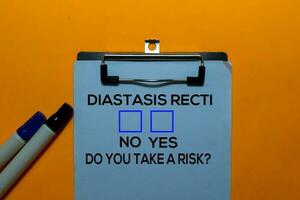 Diastasis Recti, Do You Take A Risk Yes or No. On Office Background photo