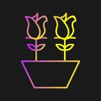 Tulips in Pot Vector Icon