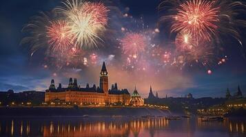 Fireworks on day of Canada Illustration photo