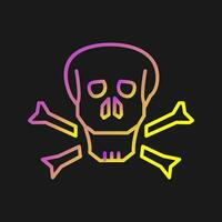 icono de vector de calavera pirata