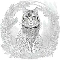 Coloring Cat Image by Ai Generator photo