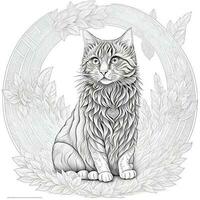 Coloring Cat Image by Ai Generator photo