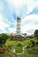 Bukittinggi, Indonesia - June 1 2021. Portrait of Jam Gadang or Clock Tower Bukittinggi. Located in the center of Bukittinggi photo