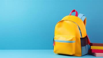 Back to school background with school bag. Illustration photo