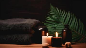 Spa background with candles. Illustration photo