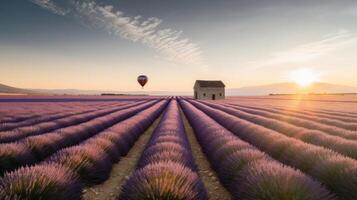 lavanda campo antecedentes. ilustración ai generativo foto