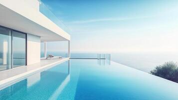 Luxury modern villa with pool. Illustration photo