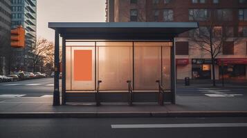 A bus stop mockup. Illustration photo