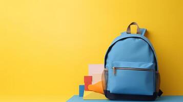 Back to school background with school bag. Illustration photo